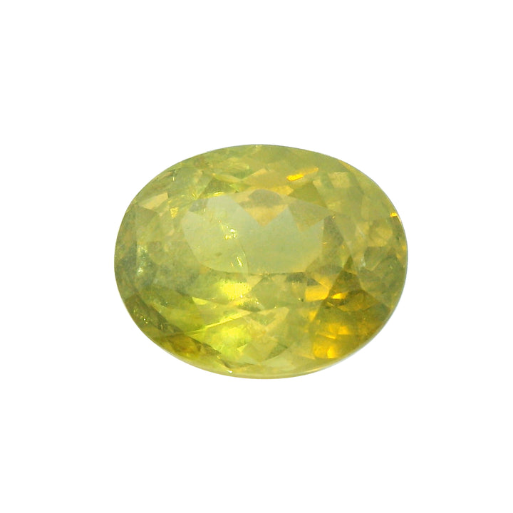 4.75ct Oval Shape Vivid Yellowish Green Sapphire