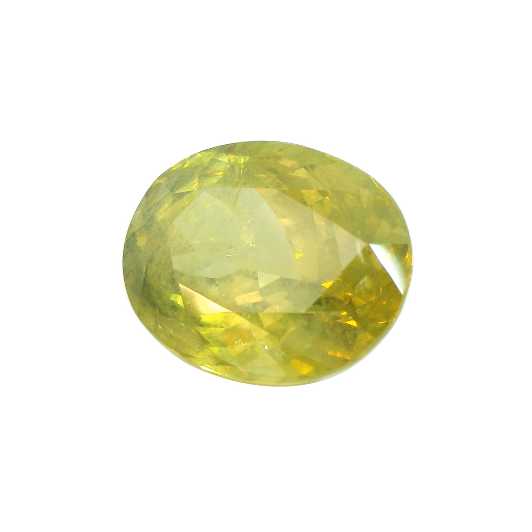 4.75ct Oval Shape Vivid Yellowish Green Sapphire