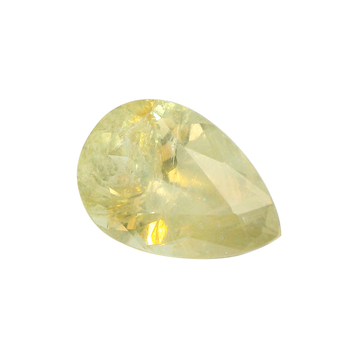 3.65ct Pear Shape Pastel Yellowish Green Sapphire