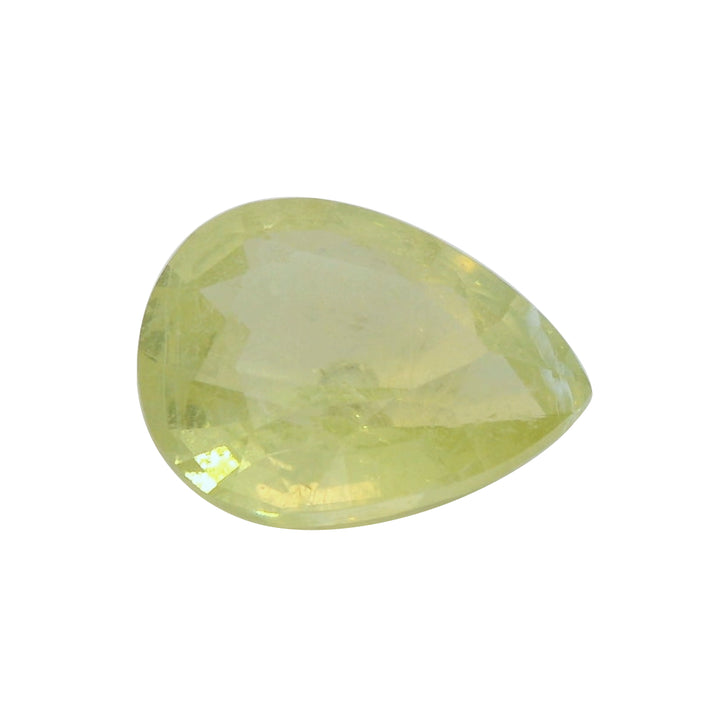 4.08ct Pear Shaped Light Greenish Yellow Sapphire