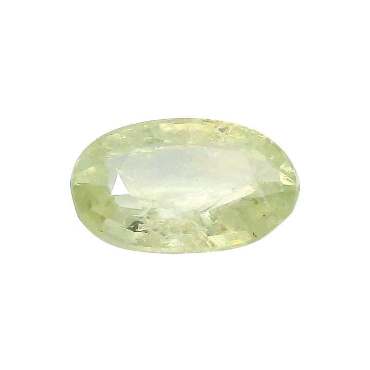 3.73ct Oval Shape Yellowish Green Sapphire