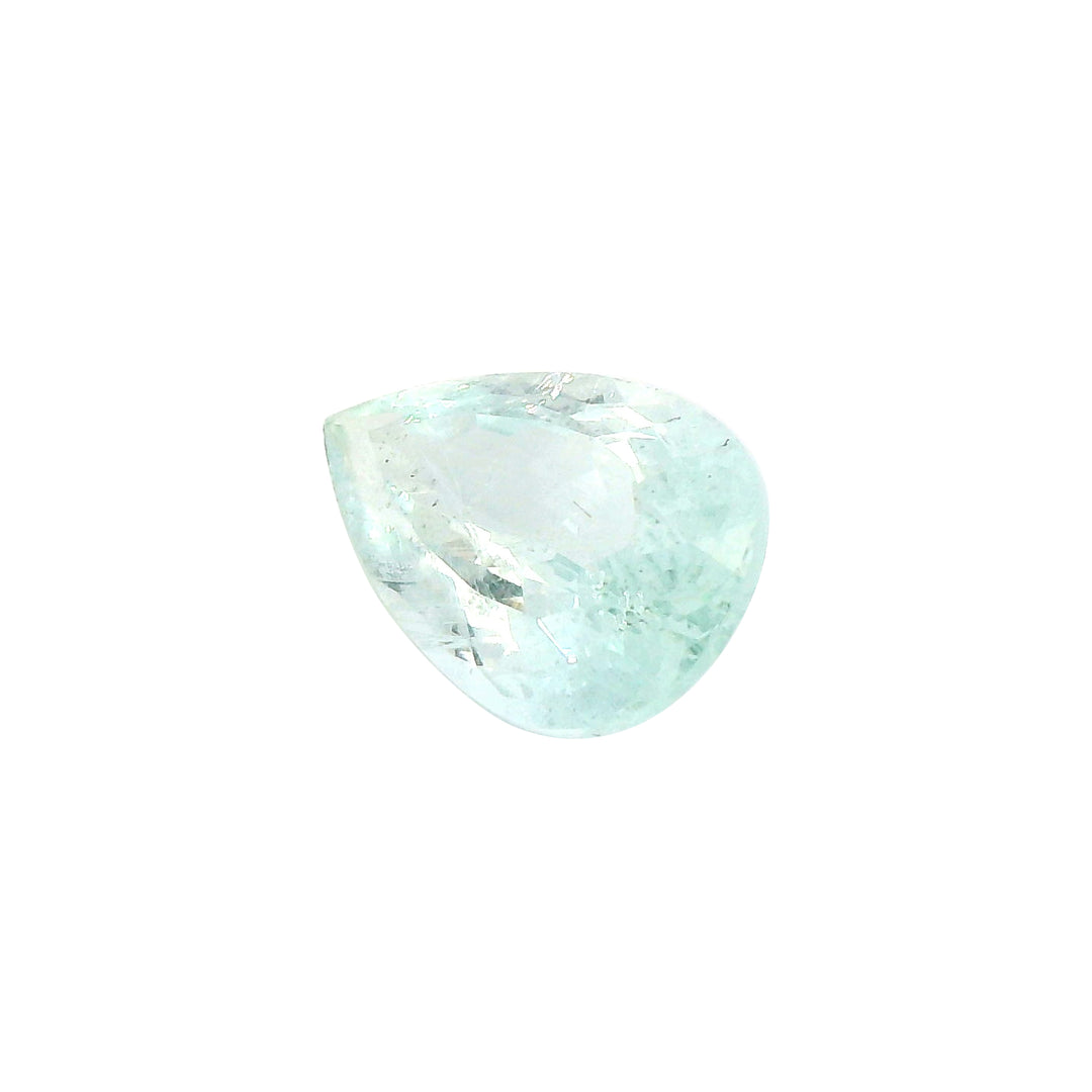 5.64ct Pear Light Greenish Blue Aquamarine