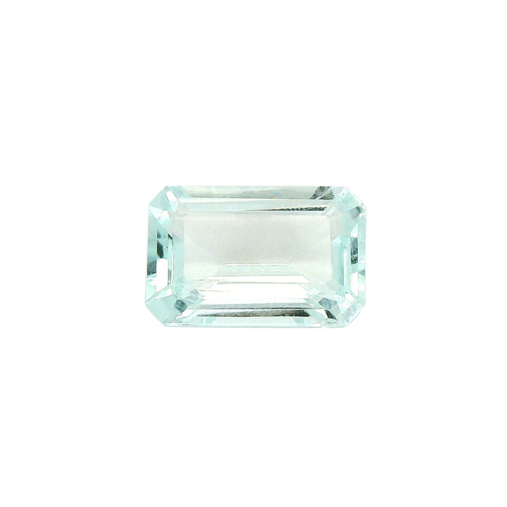 4.39ct Emerald Cut Light Greenish Blue Aquamarine