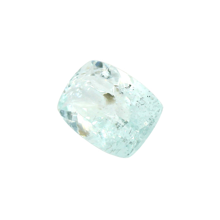 4.10ct Cushion Pastel Greenish Blue Aquamarine