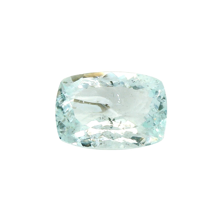 4.10ct Cushion Pastel Greenish Blue Aquamarine