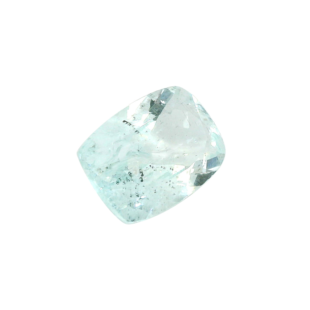 4.10ct Cushion Pastel Greenish Blue Aquamarine