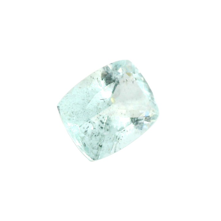 5.62ct Cushion Light Greenish Blue Aquamarine