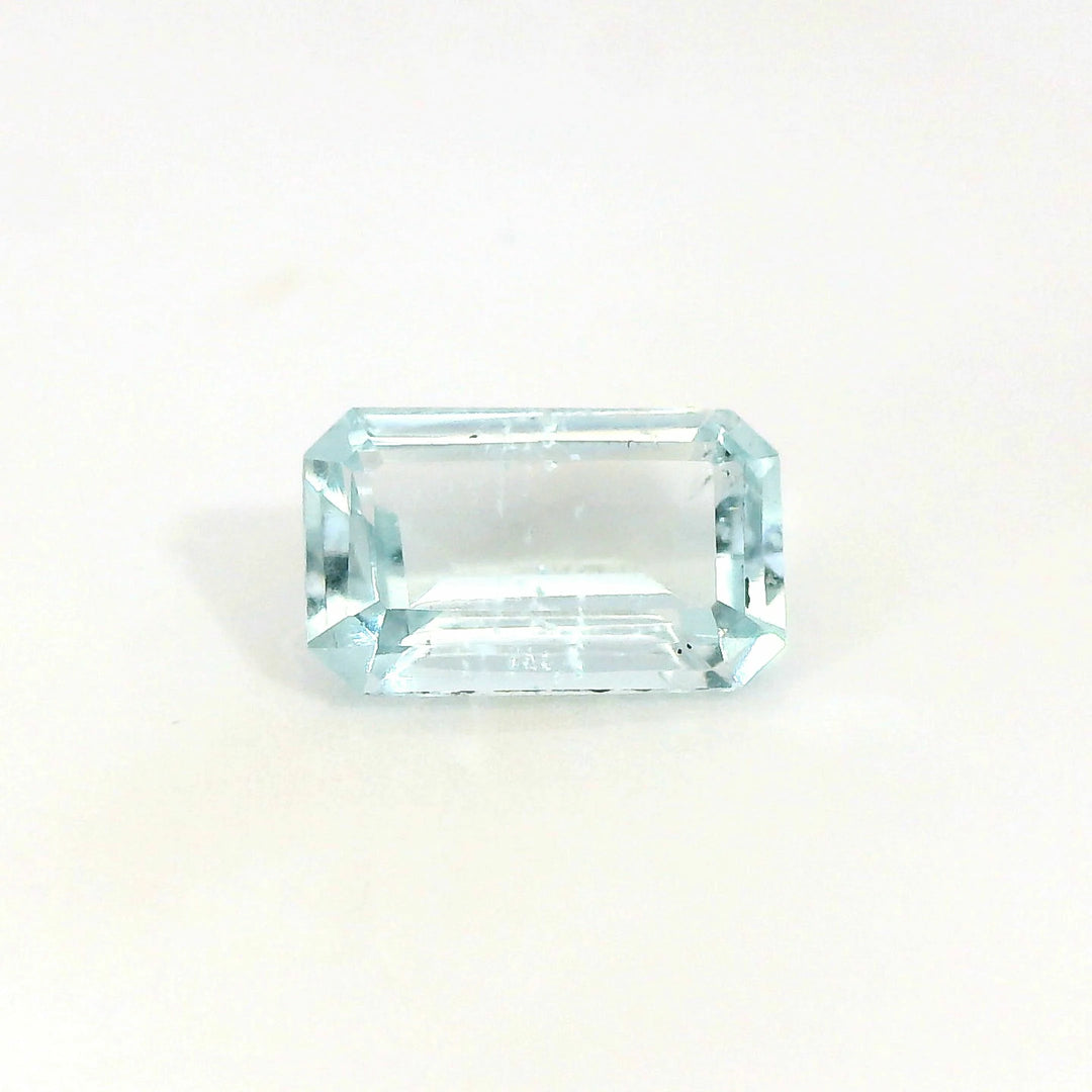 Lovely 1.58ct Emerald Cut Very Light Blue Aquamarine