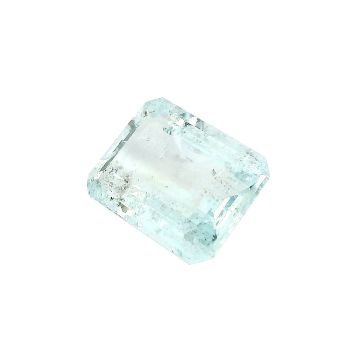 4.88ct Emerald Cut Light Greenish Blue Aquamarine