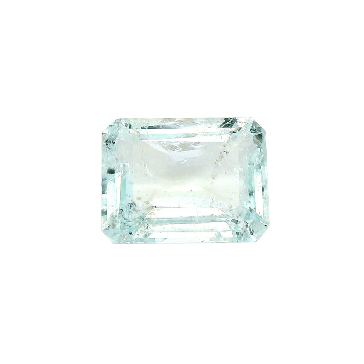 4.88ct Emerald Cut Light Greenish Blue Aquamarine