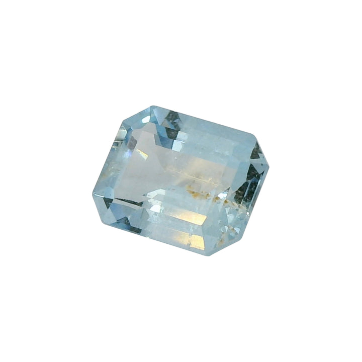 2.03ct Emerald Cut Vivid Greenish Blue Aquamarine