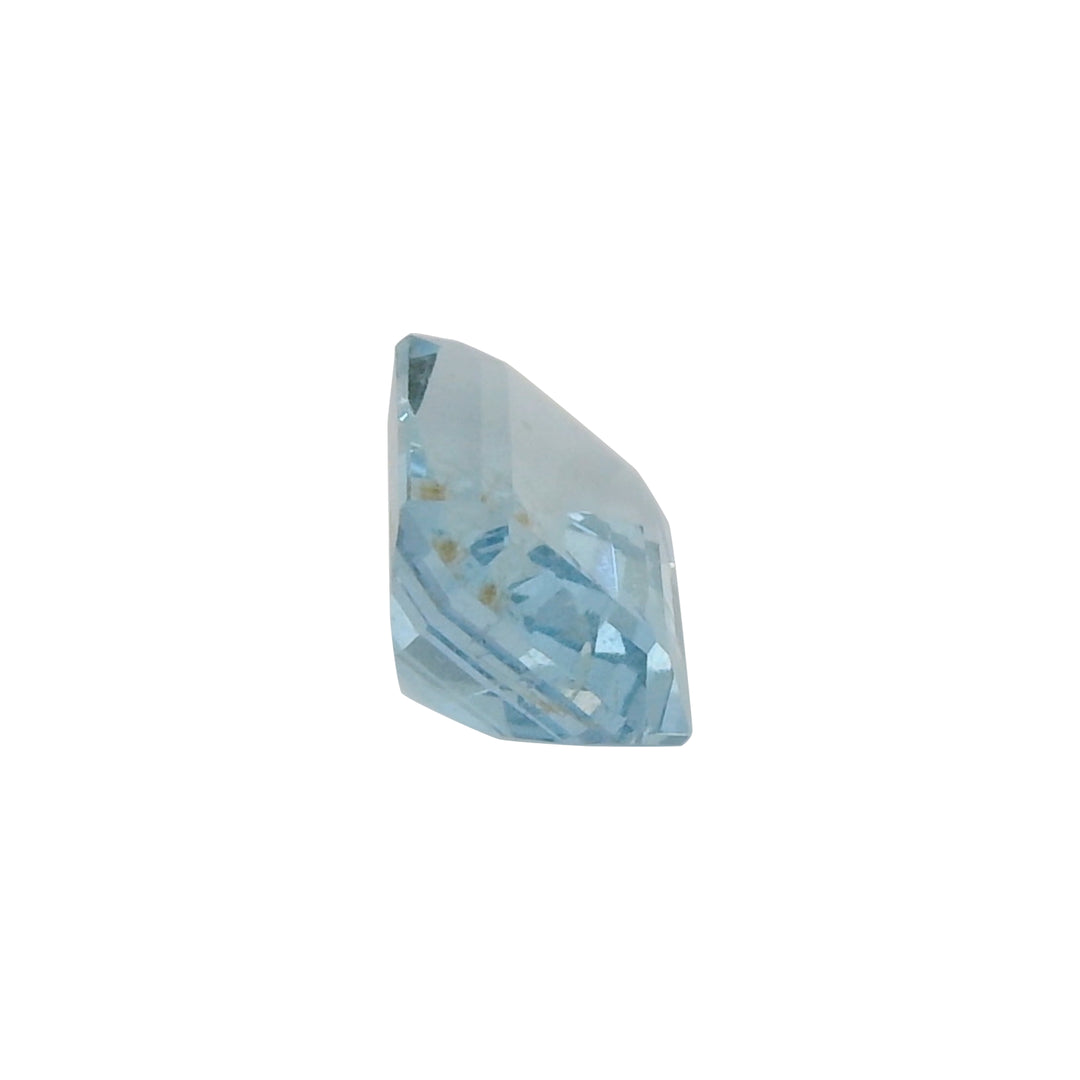 2.03ct Emerald Cut Vivid Greenish Blue Aquamarine