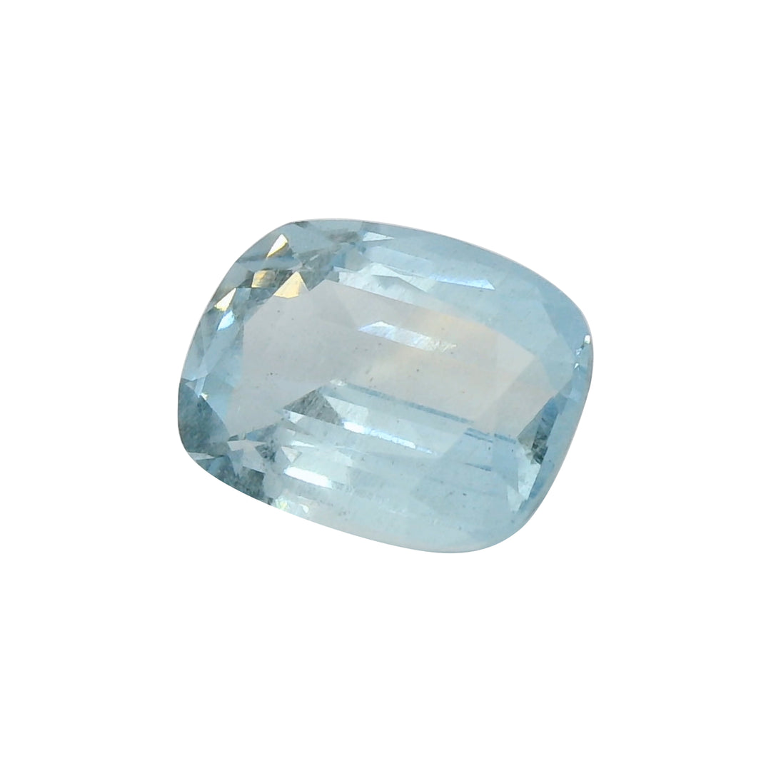 3.89ct Cushion Cut Vivid Greenish Aquamarine