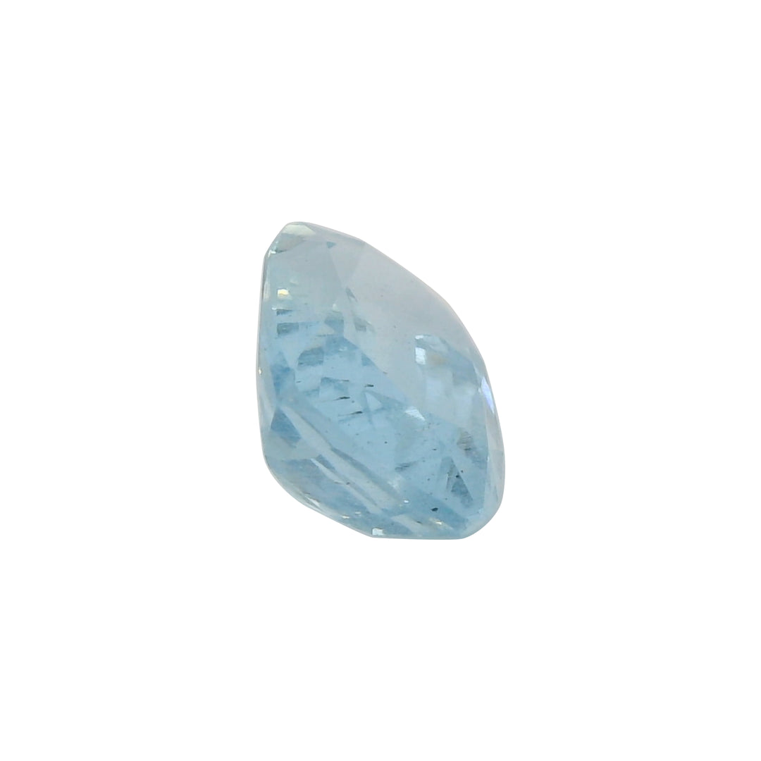 3.89ct Cushion Cut Vivid Greenish Aquamarine