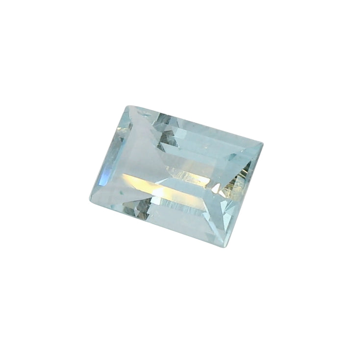 1.34ct Baguette Cut Vivid Greenish Blue Aquamarine