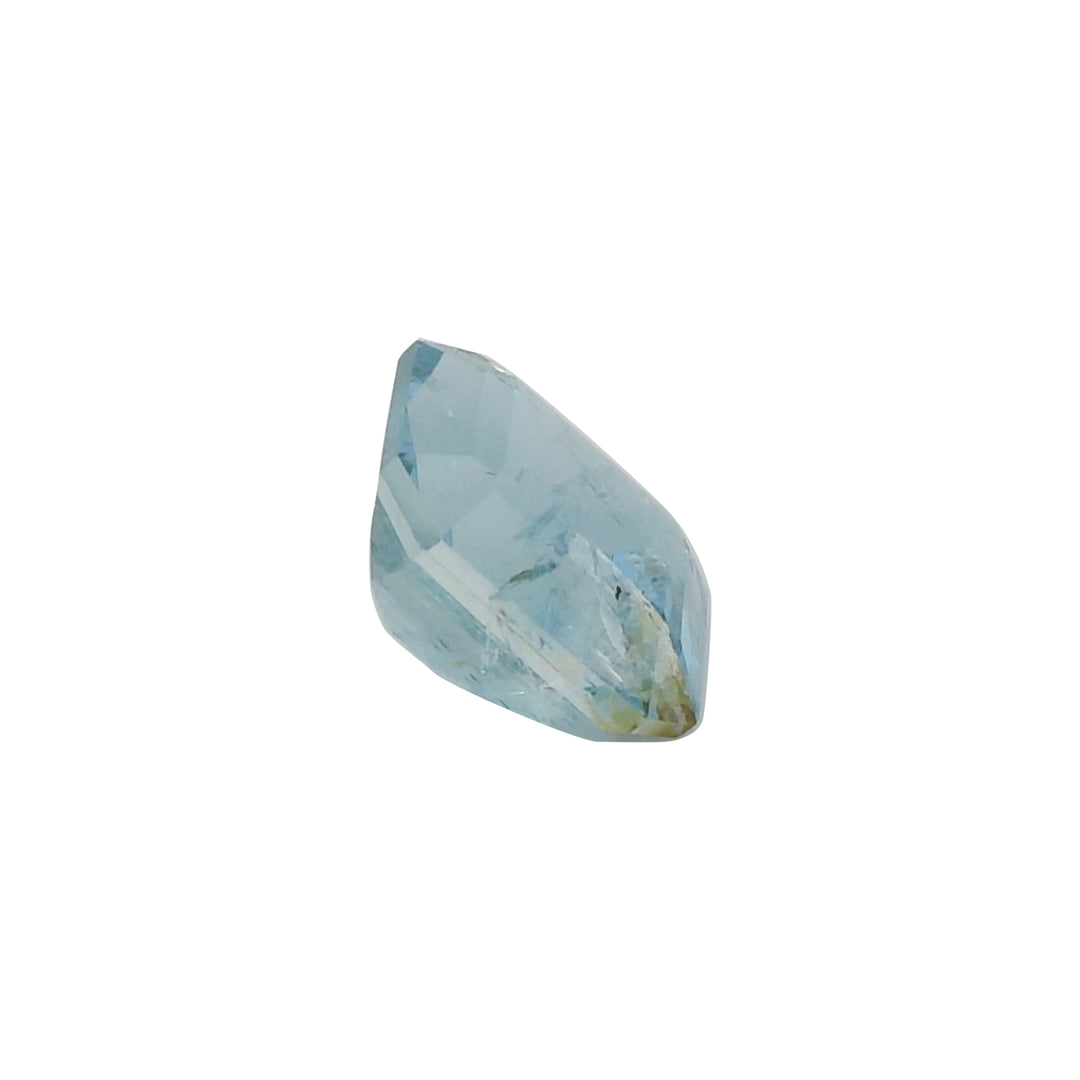 1.64ct Asscher Cut Vivid Greenish Blue Aquamarine