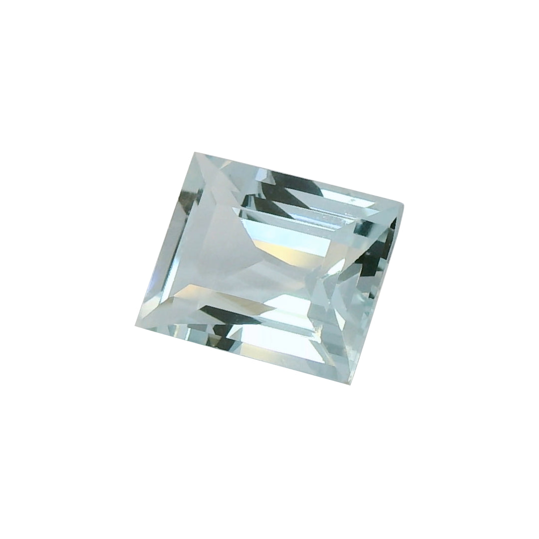 1.87ct Baguette Cut Pastel Greenish Blue Aquamarine