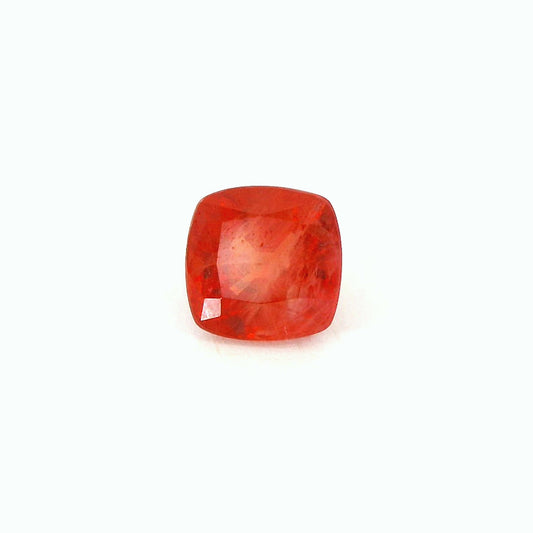 1.38ct Square Cushion Cut Orange-Red Songea Ruby