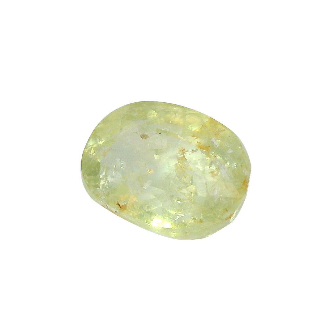 3.58ct Oval Yellowish Green Sapphire