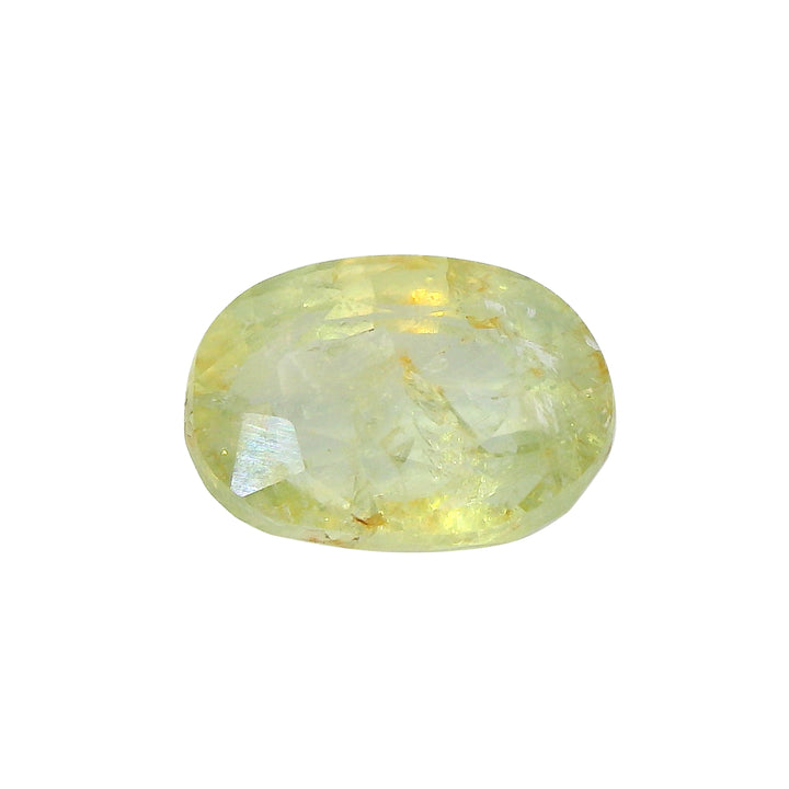 3.58ct Oval Yellowish Green Sapphire