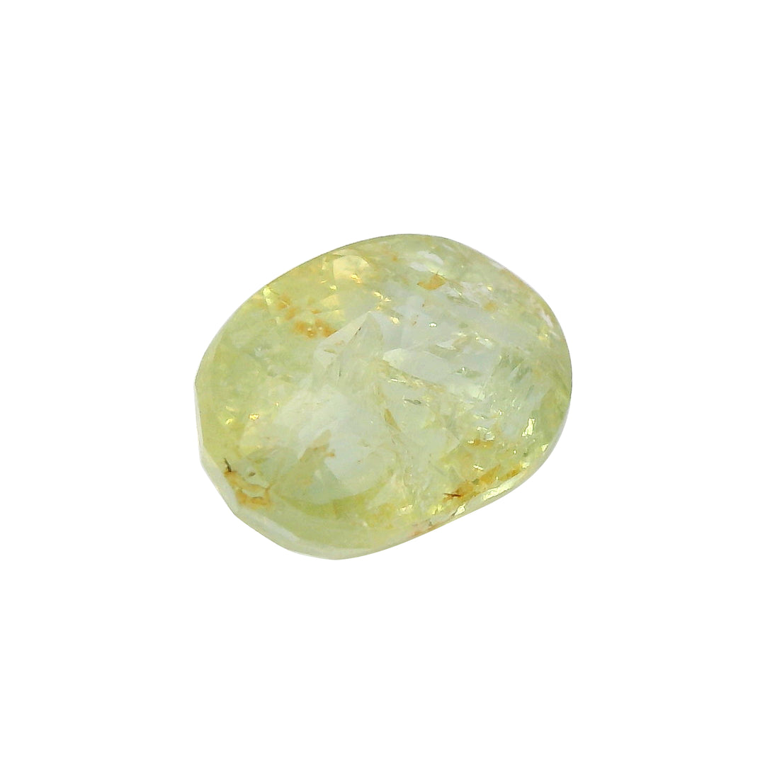 3.58ct Oval Yellowish Green Sapphire