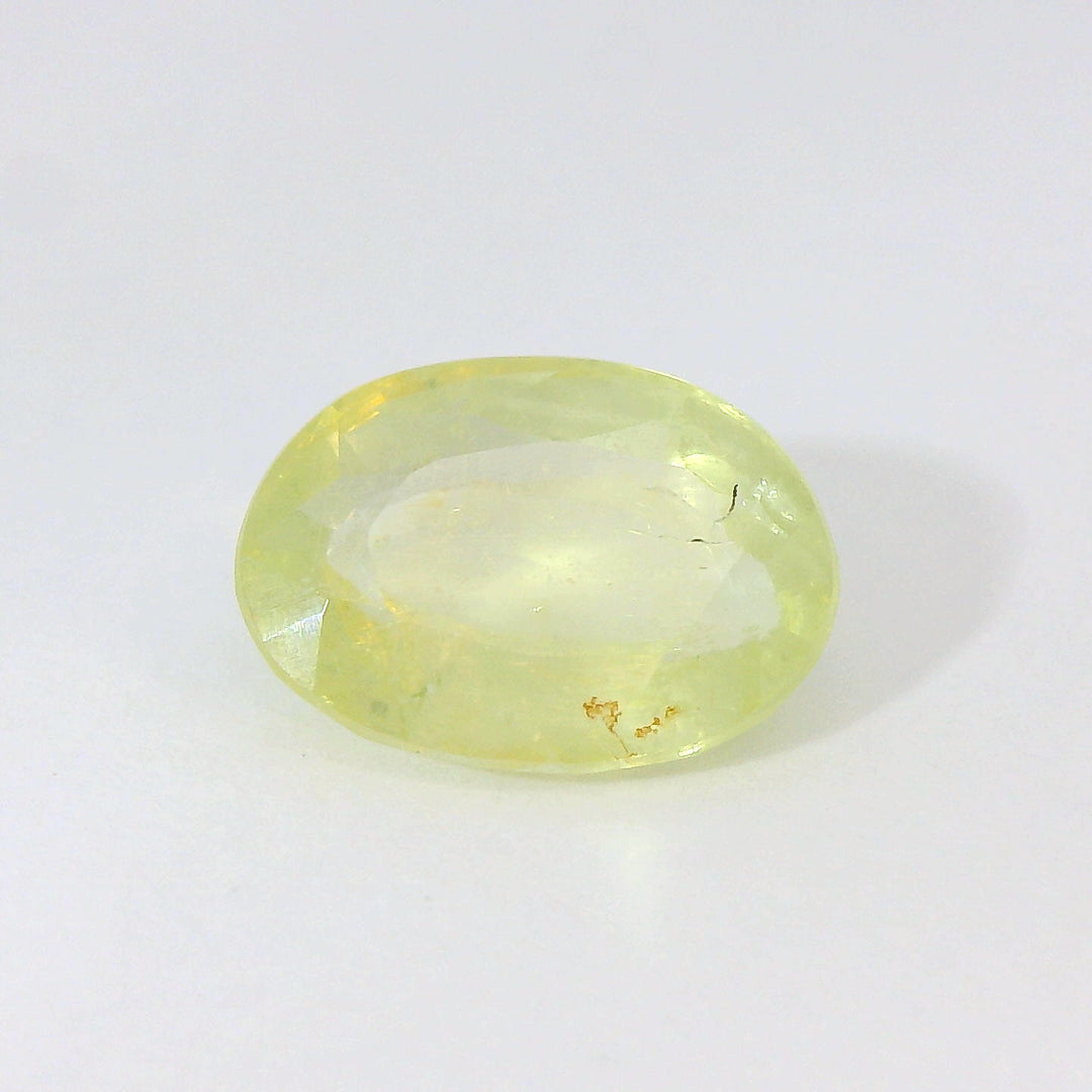 Radiant 2.745ct Oval Light Yellow-Green Sapphire