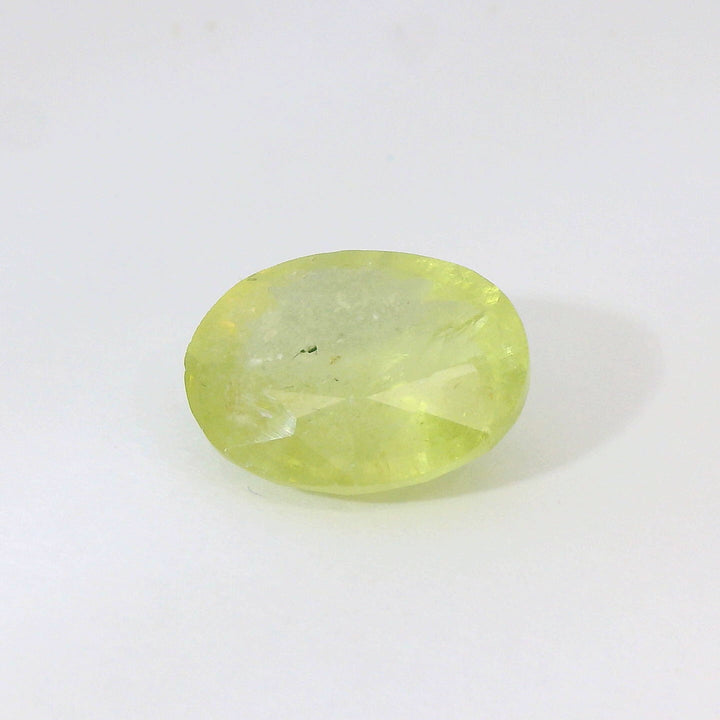 Luminous 7.009ct Oval Shape Green-Yellow Sapphire