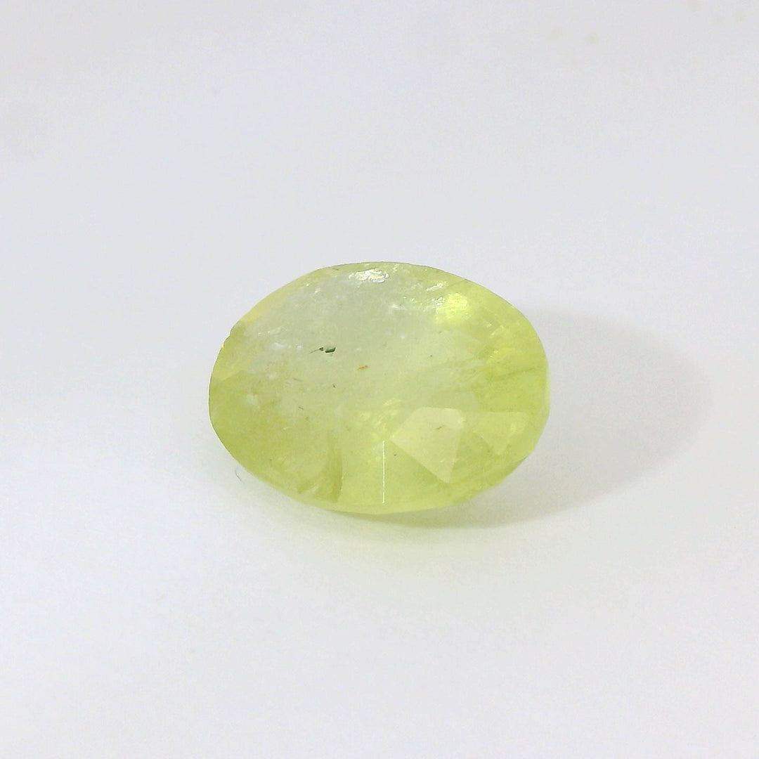 Luminous 7.009ct Oval Shape Green-Yellow Sapphire