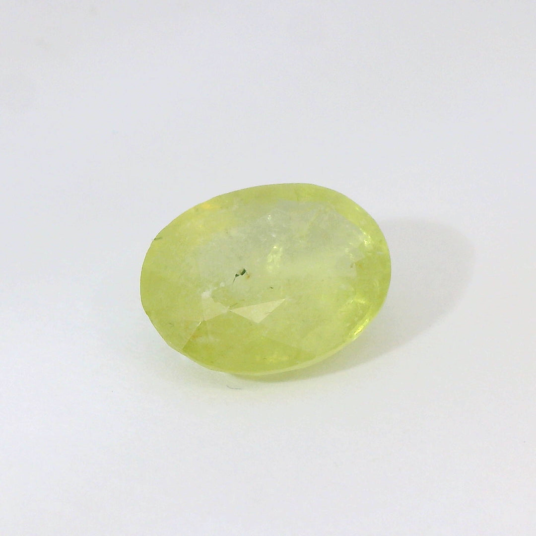 Luminous 7.009ct Oval Shape Green-Yellow Sapphire