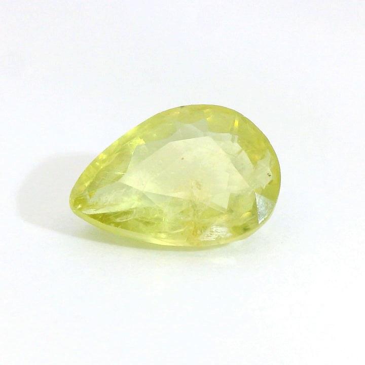 2.817ct Pear Cut Yellow-Green Sapphire