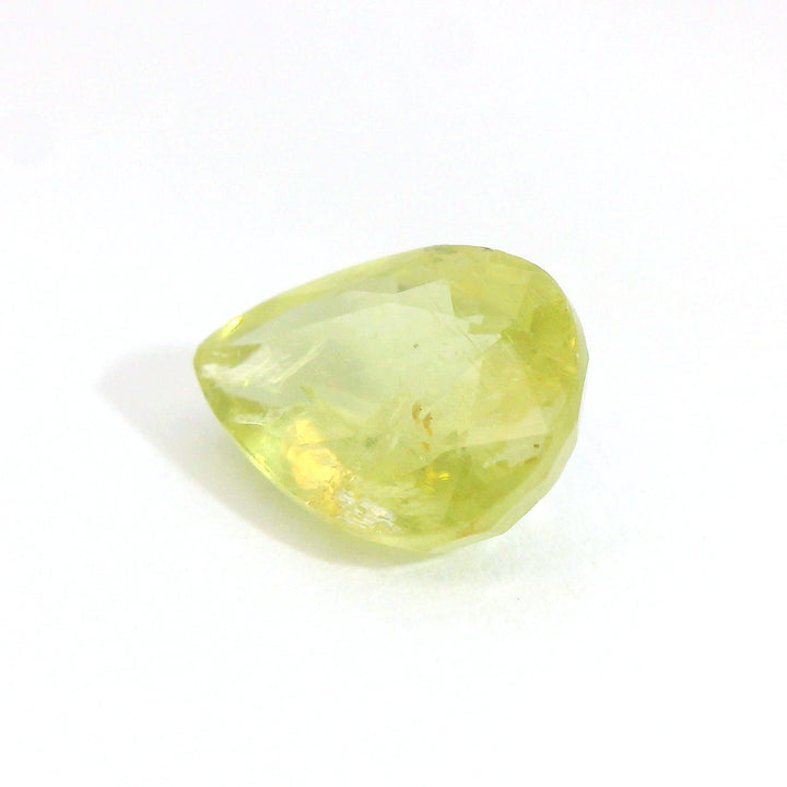 2.817ct Pear Cut Yellow-Green Sapphire