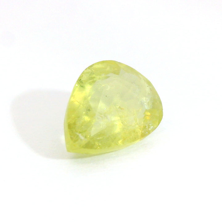 2.817ct Pear Cut Yellow-Green Sapphire