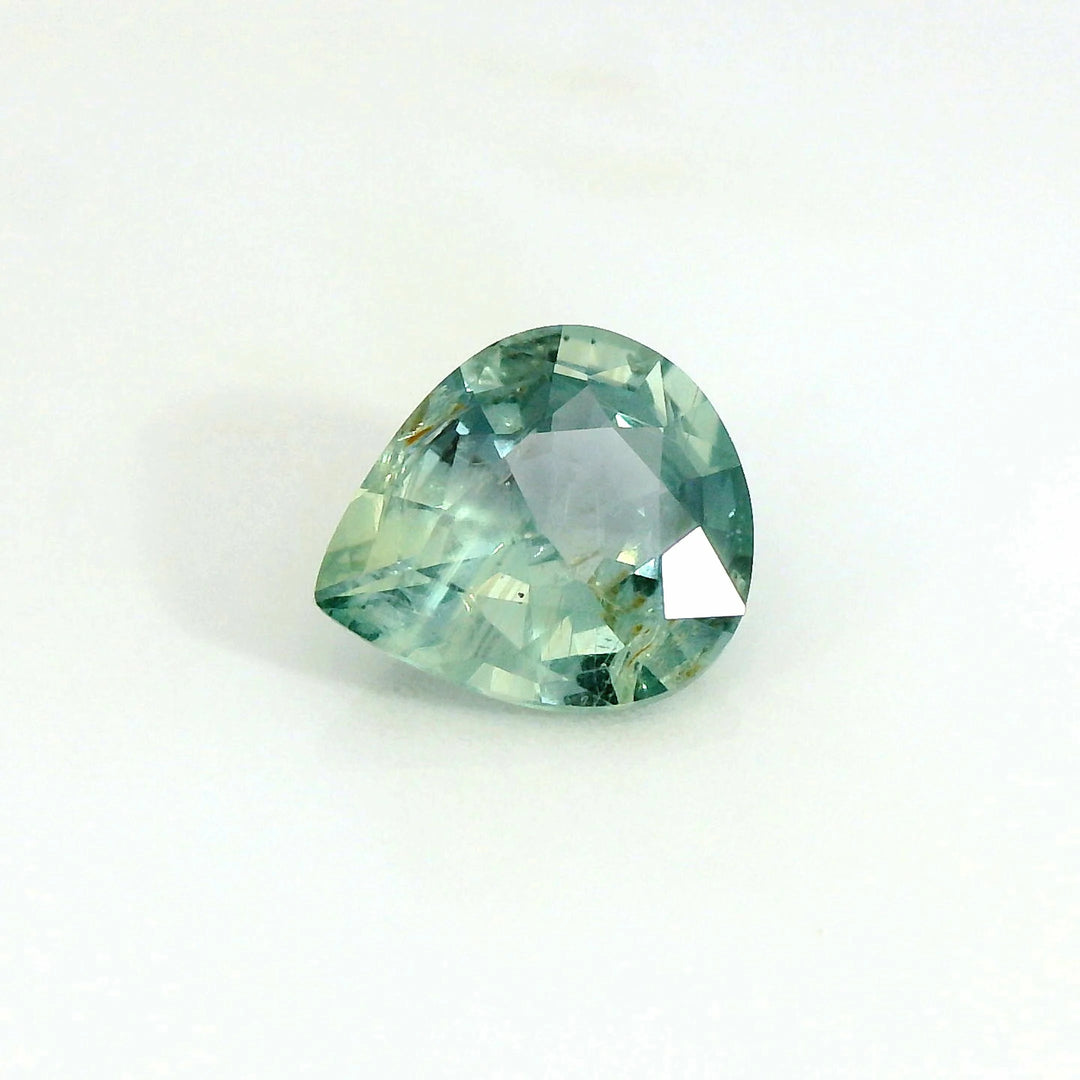 1.40ct Pear Shape Bicolor Green Blue Sapphire