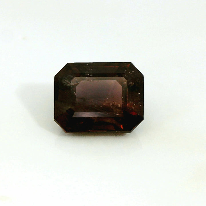 Elegant 3.79ct Emerald Cut Red-Brown Sapphire