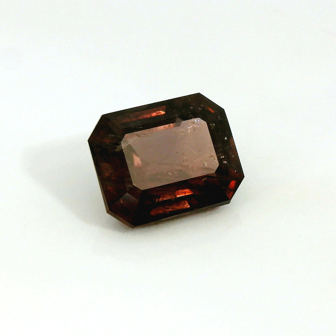 Elegant 3.79ct Emerald Cut Red-Brown Sapphire