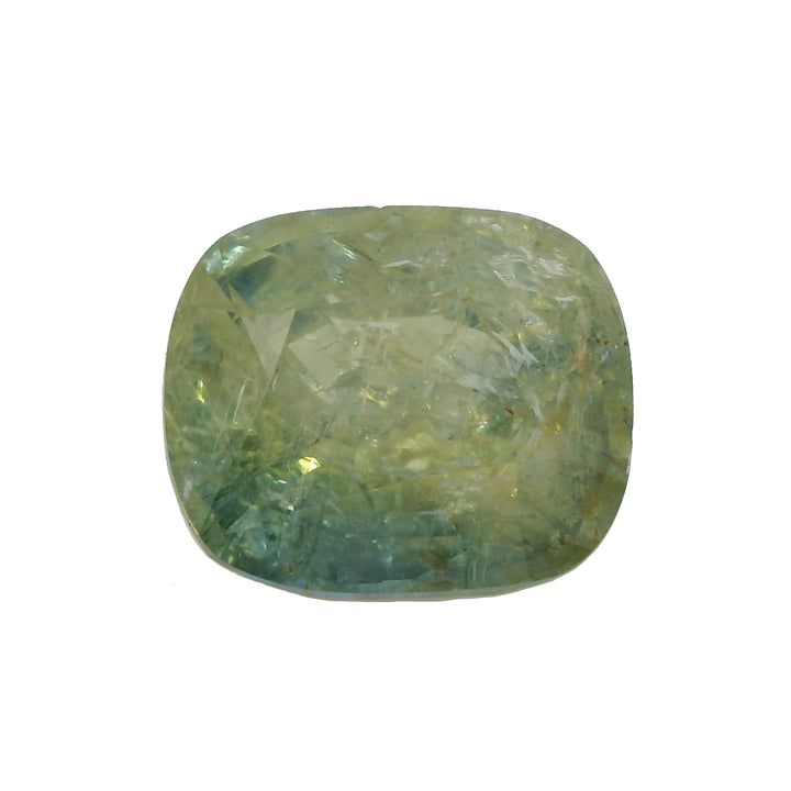 5.19ct Cushion Cut Greenish Sapphire