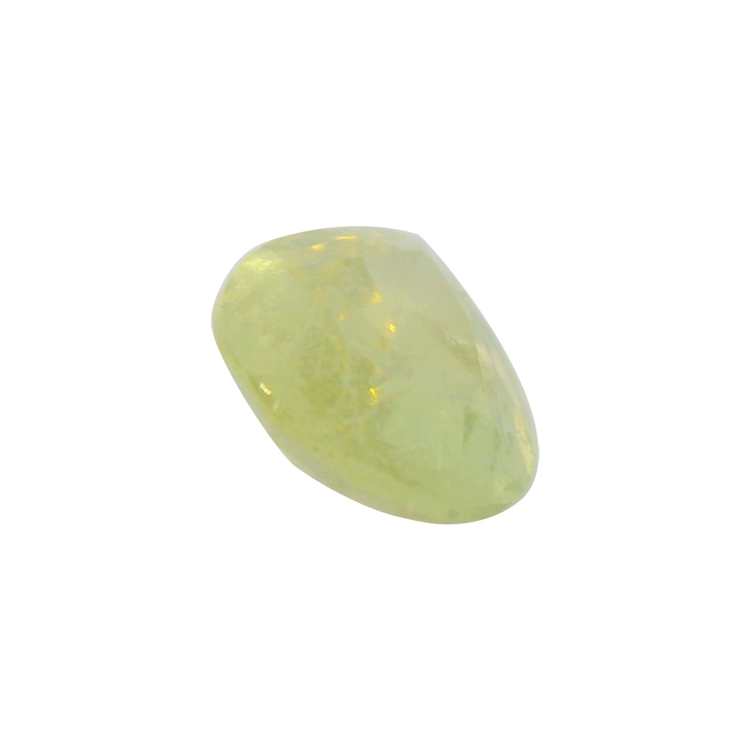 4.08ct Pear Shaped Light Greenish Yellow Sapphire