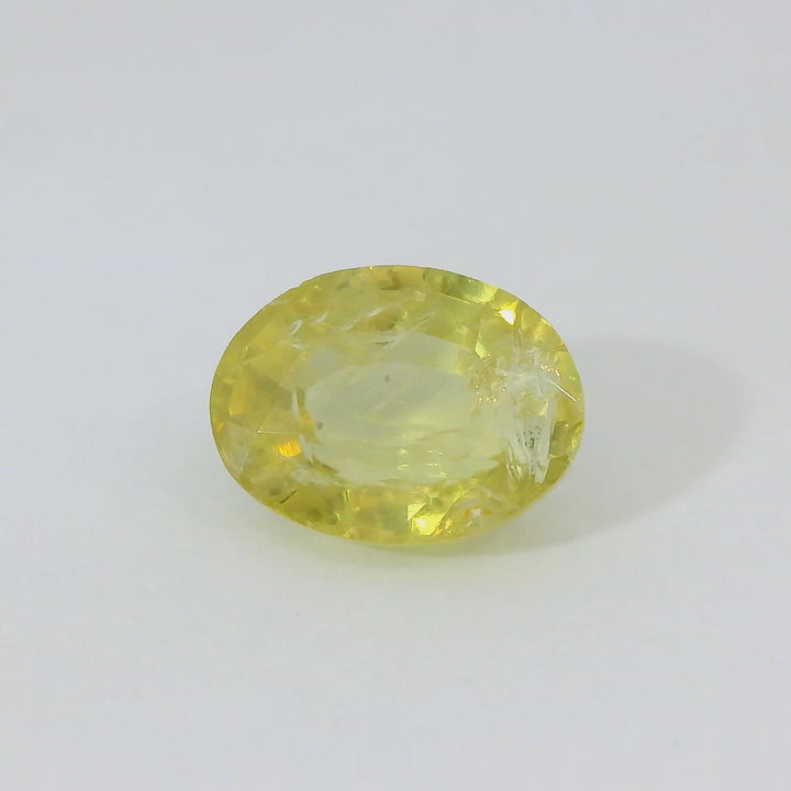 Radiant 1.785ct Oval Shape Greenish Yellow Sapphire