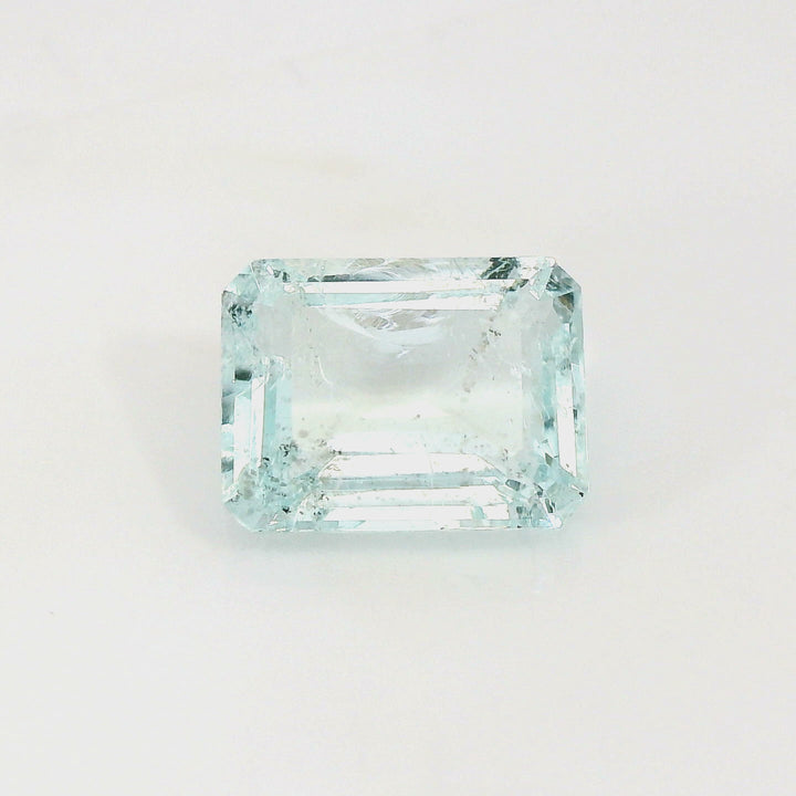 4.88ct Emerald Cut Light Greenish Blue Aquamarine