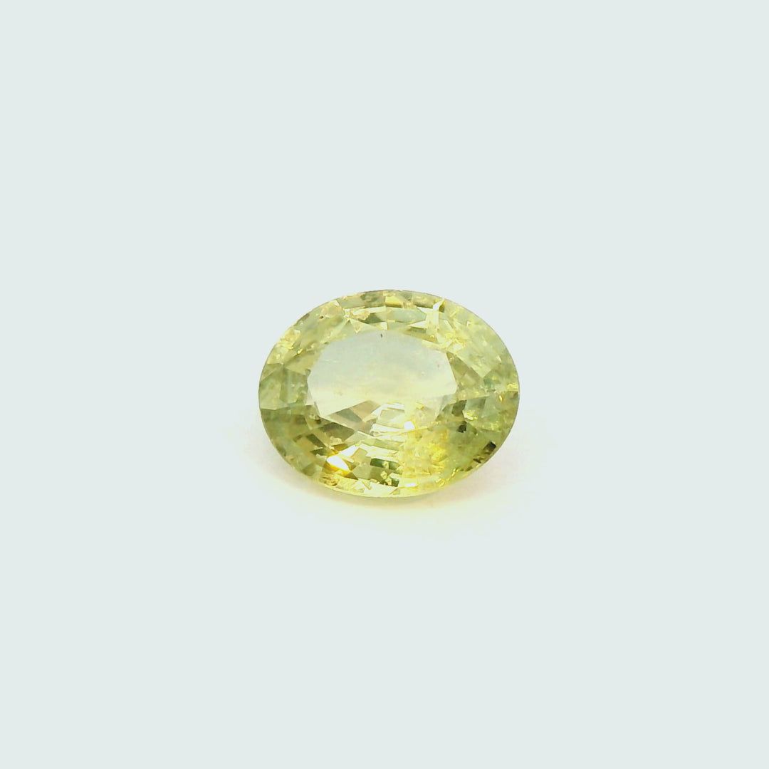 2.65ct Oval Shape Green-Yellow Sapphire