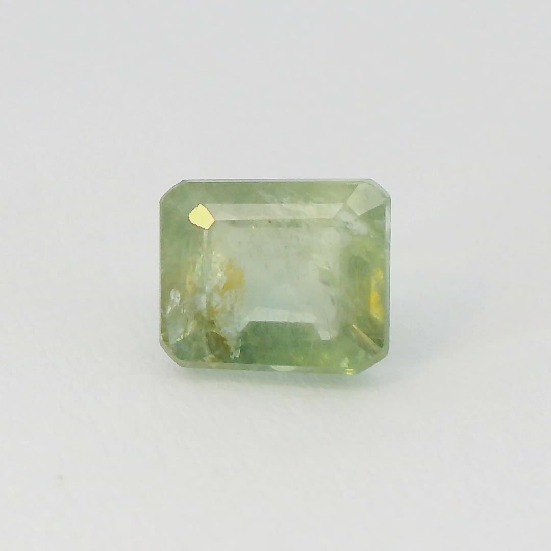 3.03ct Emerald Cut Yellow-Green Sapphire