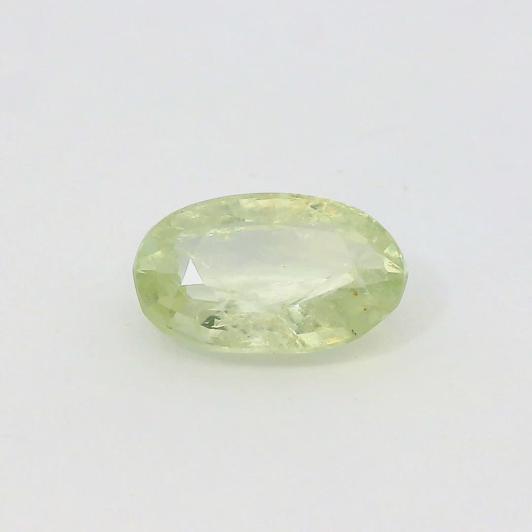 3.73ct Oval Shape Yellowish Green Sapphire