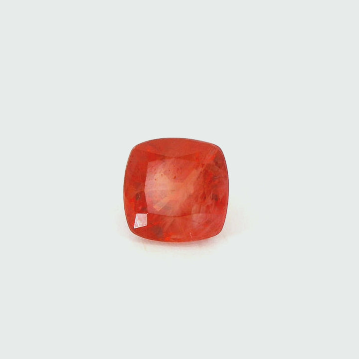 1.38ct Square Cushion Cut Orange-Red Songea Ruby