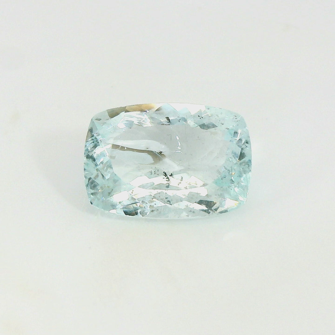 4.10ct Cushion Pastel Greenish Blue Aquamarine