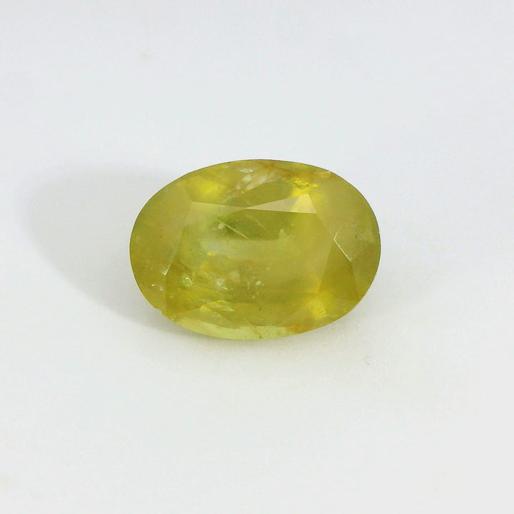 Radiant 5.07ct Oval Cut Greenish Yellow Sapphire