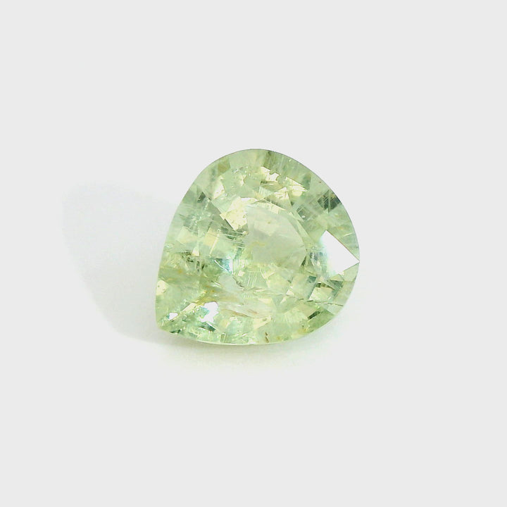 Elegant 2.50ct Pear-Cut Light Green-Yellow Sapphire