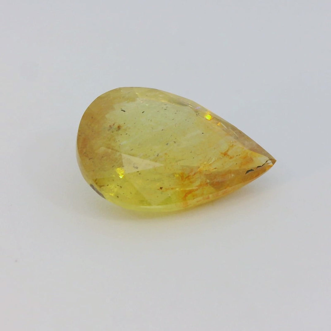 3.04ct Pear Shape Golden Yellow Malawi Sapphire