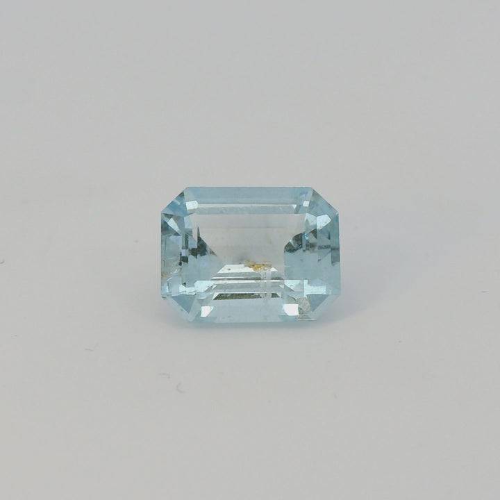 2.03ct Emerald Cut Vivid Greenish Blue Aquamarine