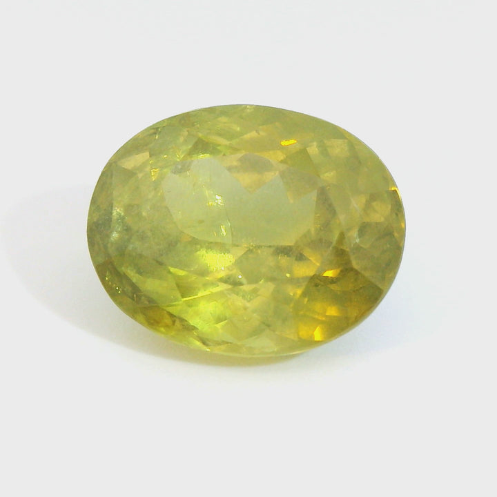 4.75ct Oval Shape Vivid Yellowish Green Sapphire