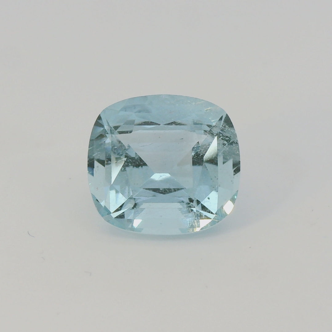 5.43ct Cushion Cut Blue Aquamarine